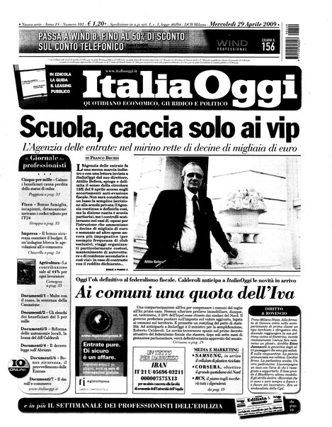 Italia oggi : quotidiano di economia finanza e politica